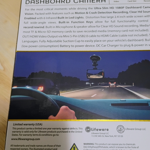 HD Ultra-Slim Dashboard Camera - Black - Picture 5 of 7